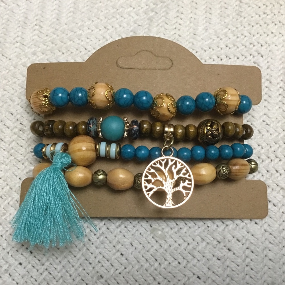 Boho Beaded Stretch Bracelet Set